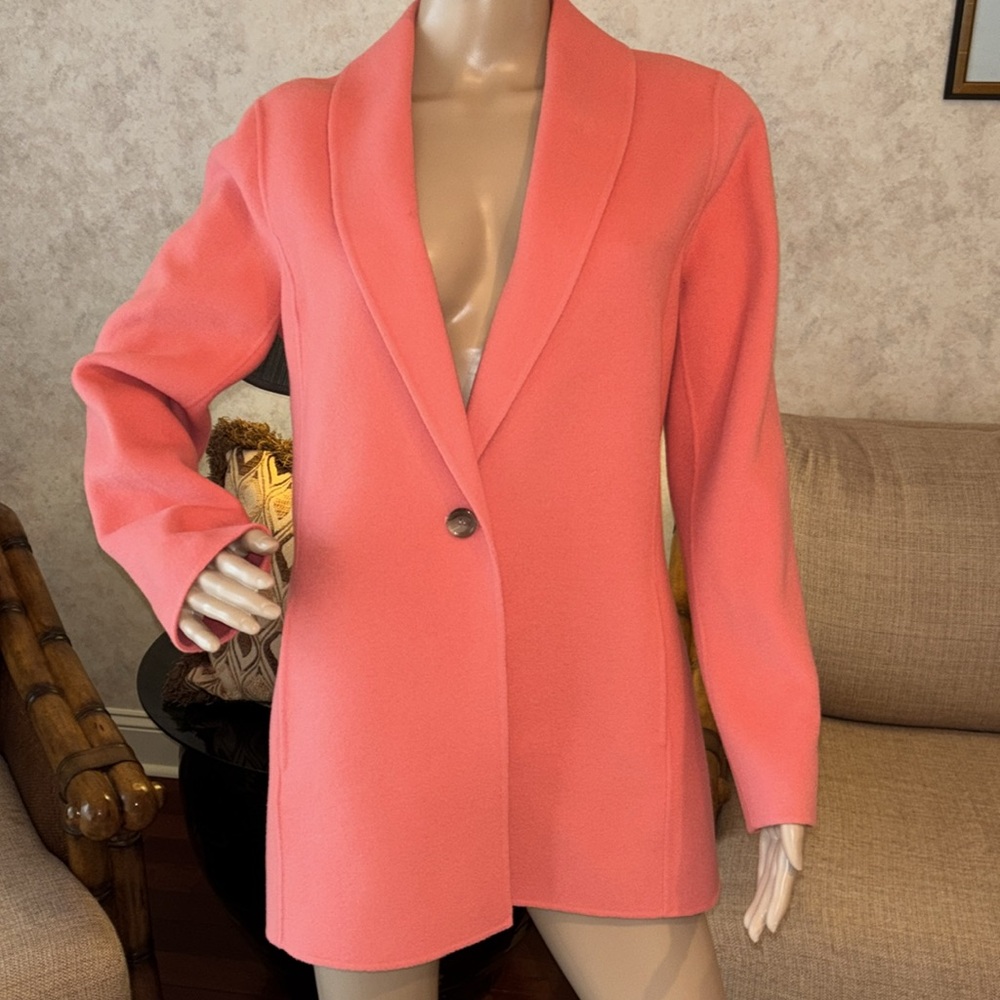 TALBOTS salmon orange pink WOOL blazer jacket 8 NWT